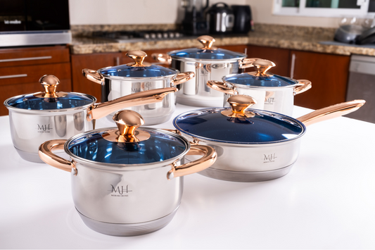 12 Piezas Batería de cocina Modelo Santorini